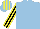 Silk - light blue, black and yellow striped sleeves and cap