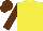 Silk - yellow, brown sleeves, brown cap