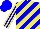 Silk - Blue, yellow diagonal stripes, striped sleeves