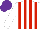 Silk - White & red stripes, purple cap
