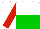 Silk - white, green halved horizontally, red sleeves, white cap