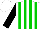 Silk - White, green stripes, black sleeves