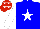 Silk - Blue, white star, sleeves red, white stars, cap blue, white stars