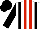 Silk - White, red stripes, black braces, sleeves black, cap black