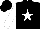 Silk - Black, white star, sleeves black, white armlets, black cap