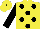 Silk - Yellow, black spots, sleeves yellow, black spots, cap yellow, black big button