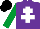 Silk - Purple, white cross of lorraine, emerald green sleeves, black cap