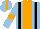 Silk - Light blue, orange stripe, black braces, light blue sleeves, orange armlets, light blue cap , orange stripe