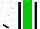 Silk - White, green stripe, black braces, cuffs, white cap