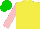 Silk - Yellow, pink sleeves, green cap