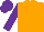 Silk - Orange, purple sleeves, quarters cap