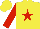 Silk - Yellow, red star, sleeves yellow, red armlets, cap red