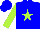 Silk - Blue, lime star, sleeves blue, cap blue