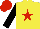 Silk - Yellow,red star,black sleeves,red cap