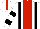 Silk - White, red stripe,black braces, white sleeves, black hoops, white cap,red stripe