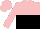 Silk - Pink, black halved horizontally, pink sleeves, pink cap