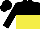 Silk - Black, yellow halved horizontally, black sleeves and cap