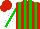 Silk - Red, white and green stripes, white and green stripe on sleeves, red cap