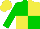 Silk - Green, yellow quartered, green sleeves , yellow cap