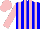 Silk - Blue, pink stripes, pink sleeve, cap