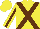 Silk - Yellow, brown cross sashes, brown stripe on sleeves