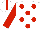 Silk - White, red spots, sleeves white, red spots, cap white, red stripe