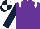 Silk - Purple, white epaulettes, dark blue sleeves, dark blue & white quartered cap