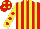 Silk - Red & yellow stripes, yellow sleeves, red spots, red cap, yellow spots