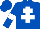 Silk - Royal blue, white cross of lorraine, white hoop on sleeves