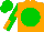 Silk - Orange, green disc, armlets, quarters cap