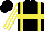 Silk - Black, yellow braces, hoop, white sleeves, black, yellow stripes cap