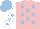 Silk - Pink, light blue stars, white sleeves, light blue stars and cap