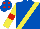 Silk - royal blue, red and yellow sash, red armbands on yellow sleeves, red spots on cap