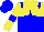 Silk - Yellow and blue halved horizontally, blue star, epaulets, armlets, cap