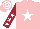 Silk - Pink, white star, maroon sleeves, white stars, hoops cap