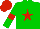 Silk - Green, red star, green sleeve, red armlets, red cap