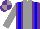 Silk - purple, blue braces, grey stripe and sleeves, quartered cap