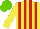 Silk - Yellow,red stripes, light green cap