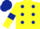 Silk - Yellow, Dark Blue spots, armlets and cap