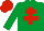 Silk - Emerald green, red cross of lorraine, red cap