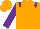 Silk - Orange, purple epaulettes, sleeves orange, cap purple