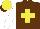 Silk - Brown, yellow cross, white sleeves, yellow cap, brown peak