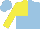 Silk - Yellow, light blue halved, quarters cap