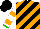 Silk - Black,orange diagonal stripes,white sleeves,orange hoops,green cuff