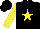 Silk - Black, yellow star, yellow sleeves, black cap