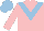 Silk - Pink, light blue chevron, pink sleeves, light blue cap