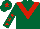 Silk - Dark green, red chevron, dark green sleeves, red stars, dark green cap, red star