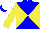 Silk - Blue, yellow diabolo, sleeves white, cap yellow, blue peak