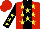 Silk - Red, black stripe, yellow stars, black sleeves, yellow stars