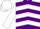 Silk - PURPLE & WHITE CHEVRONS, white sleeves, purple armlet, white cap